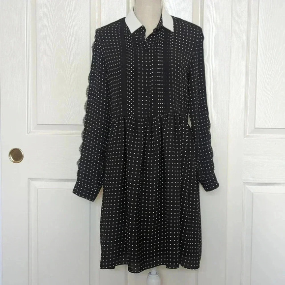 The Kooples Polkadot and Lace Shirt Dress - Picture 3 of 11